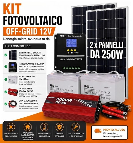 Kit fotovoltaico 3kw - 3kw, 24v